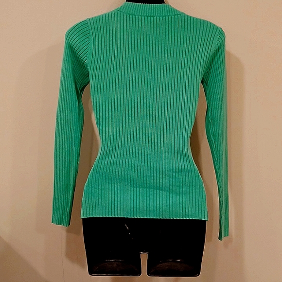 Togo/Hudson's Bay Ribbed Cotton V Neck Sweater- Sz. XS - Picture 4 of 5